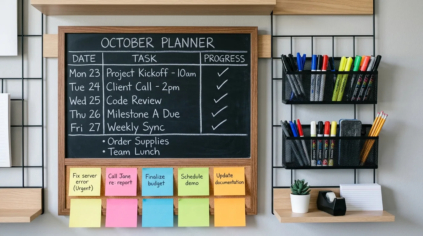 Use a calendar that everyone in the house can read quickly inspiration for a home command center.